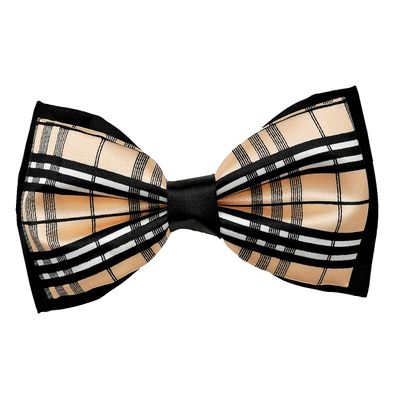 Tiekart men peach checked  knotted double bow tie
