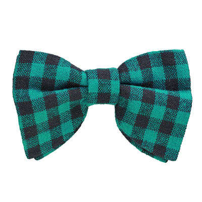 Tiekart men green checked bow tie