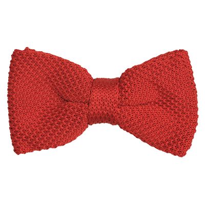 Tiekart men red knotted double bow tie