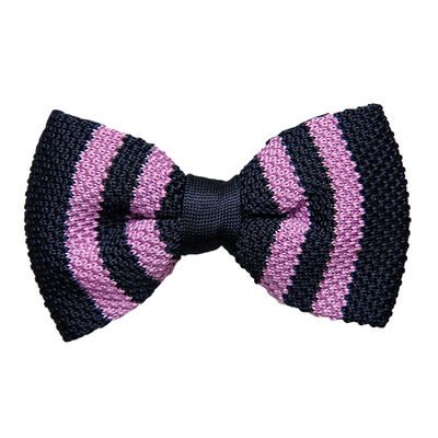 Purple Striped Knitted Bow Tie for Men