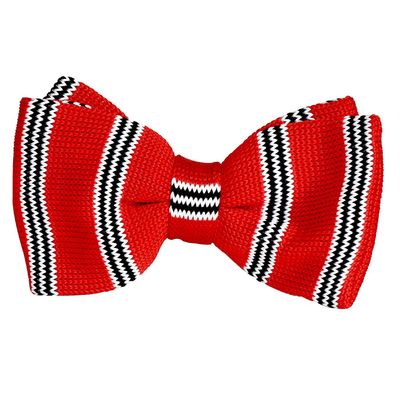 Tiekart men red striped  knotted bow tie