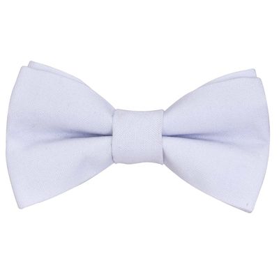 Tiekart men white plain solids linen+cotton knotted double bow tie