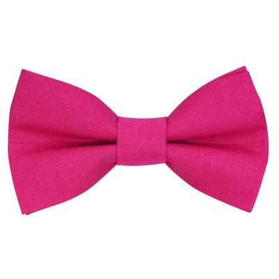 Tiekart men pink plain solids linen+cotton knotted double bow tie