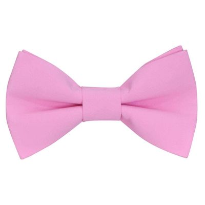 Tiekart men pink plain solids linen+cotton knotted double bow tie