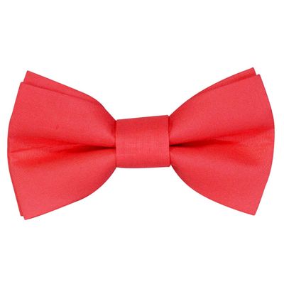 Tiekart men pink plain solids linen+cotton knotted double bow tie