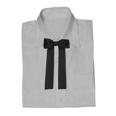 Black Plain Solid Partywear Long Bow Tie for Men