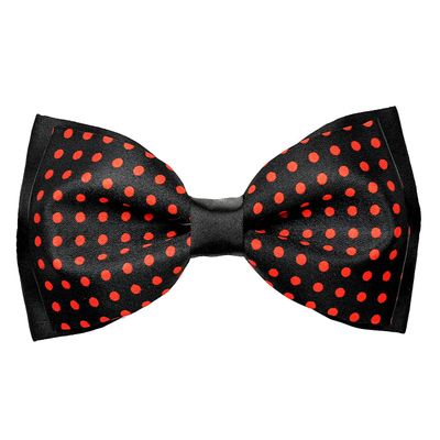 Tiekart men black polka dot  knotted double bow tie