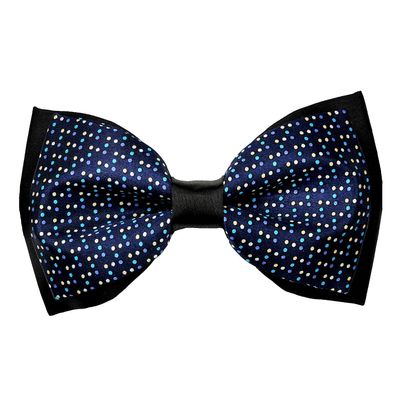 Tiekart men blue polka dot  knotted double bow tie