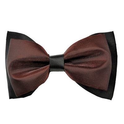 Tiekart men copper plain solids knotted double bow tie