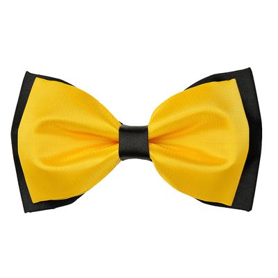 Tiekart men yellow plain solids  knotted double bow tie