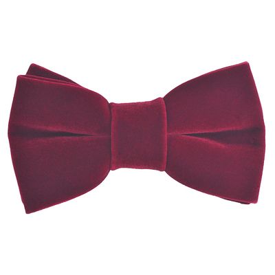 Tiekart men wine plain solids velvet knotted bow tie
