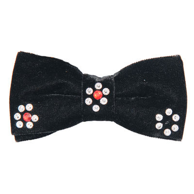 Black Embelished Velvet Partywear and Wedding Bow Tie for Men