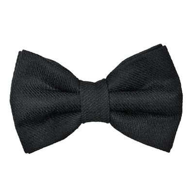 Tiekart men black woollen knotted double bow tie