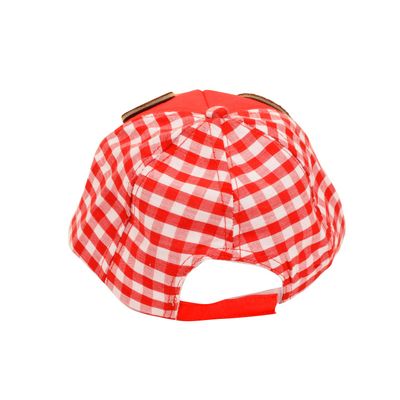 Tiekart kids red cotton & velvet cap