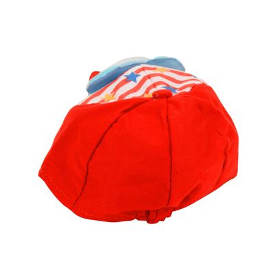 Tiekart kids red cotton & velvet cap