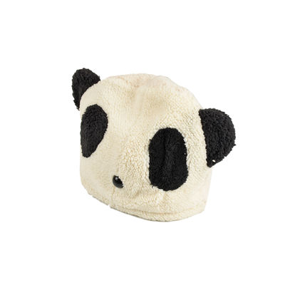 Cute Funky White Panda Flannel Winter Warm Woolen Cap for Kids