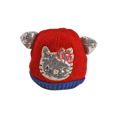 Red Designer Winter Warm Woolen Cap for Kids