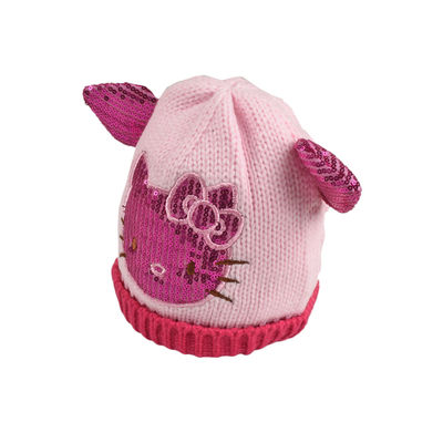 Purple Designer Winter Warm Woolen Cap for Kids