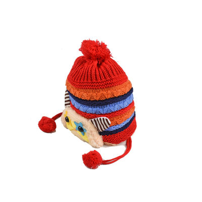 Cute Funky Red Winter Warm Woolen Cap for Kids