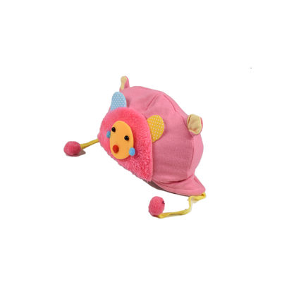 Cute Pink Flannel Winter Warm Woolen Cap With Side Ear Covering for Kids