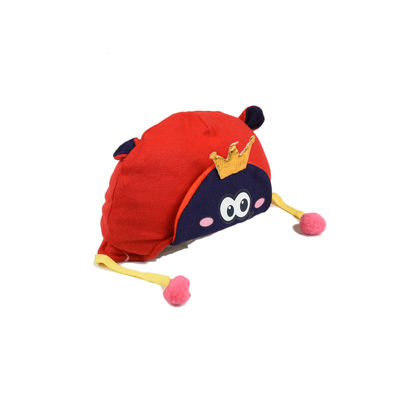 Cute Red Flannel Winter Warm Woolen Cap With Side Ear Covering for Kids