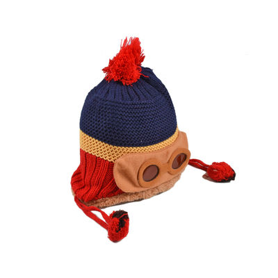 Cute Funky Blue Winter Warm Woolen Cap for Kids