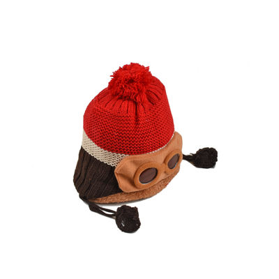 Cute Funky Red Winter Warm Woolen Cap for Kids