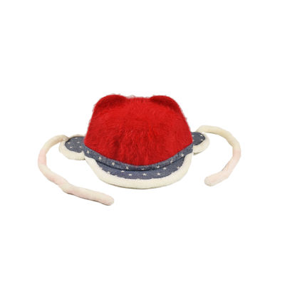 Cute Funky Red Winter Warm Woolen Cap With Side Ear Covering for Kids