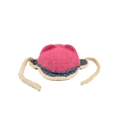 Cute Funky Pink Winter Warm Woolen Cap With Side Ear Covering for Kids