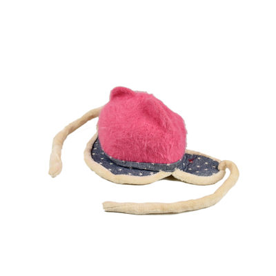 Cute Funky Pink Winter Warm Woolen Cap With Side Ear Covering for Kids