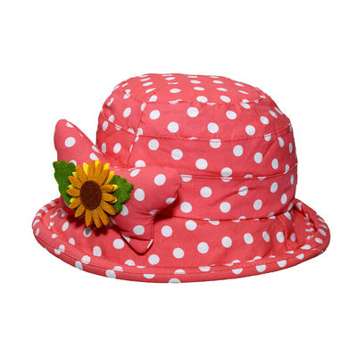 Peach Floral Funky Floppy Hat for Girls