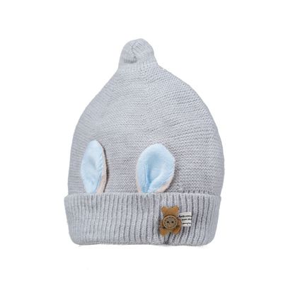 Grey Warm baby cap for winters - Just so cute