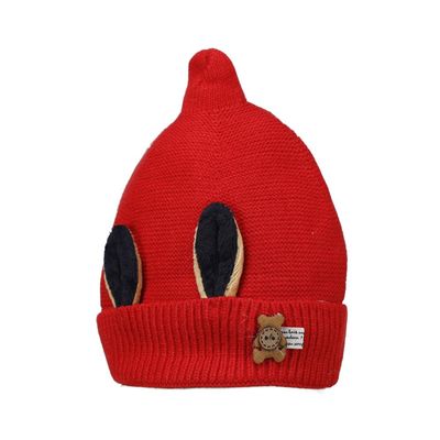 Red Warm baby cap for winters - Just so cute