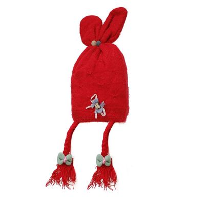 Red Warm baby cap for winters - Just so cute