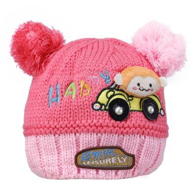 Pink Warm baby cap for winters - Just so cute