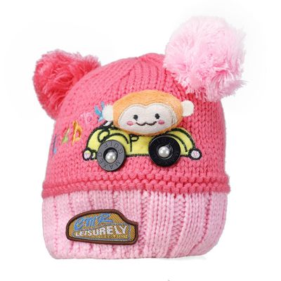 Pink Warm baby cap for winters - Just so cute