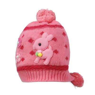 Pink Warm baby cap for winters - Just so cute