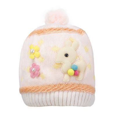 Peach Warm baby cap for winters - Just so cute