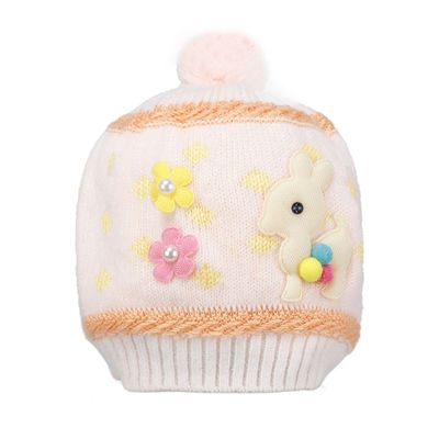 Peach Warm baby cap for winters - Just so cute