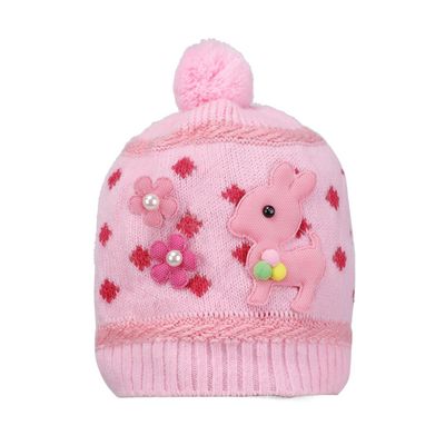 Pink Warm baby cap for winters - Just so cute