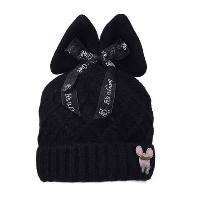 Black Warm baby cap for winters - Just so cute