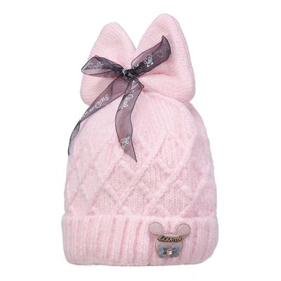 Pink Warm baby cap for winters - Just so cute