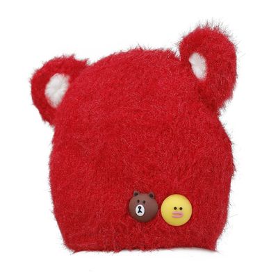 Red Warm baby cap for winters - Just so cute