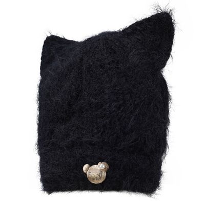 Black Warm baby cap for winters - Just so cute