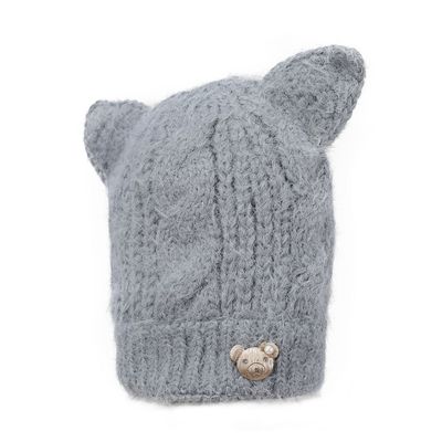 Grey Warm baby cap for winters - Just so cute