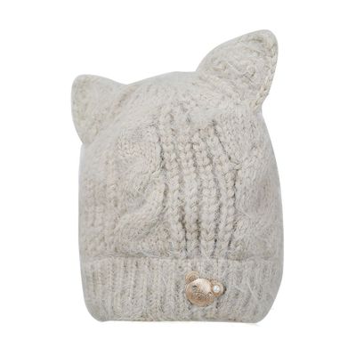 Off White Warm baby cap for winters - Just so cute