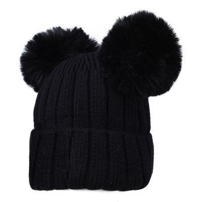 Black Warm baby cap for winters - Just so cute