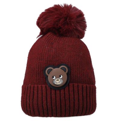 Maroon Warm baby cap for winters - Just so cute