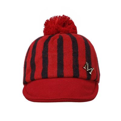 Red & Black Warm baby cap for winters - Just so cute