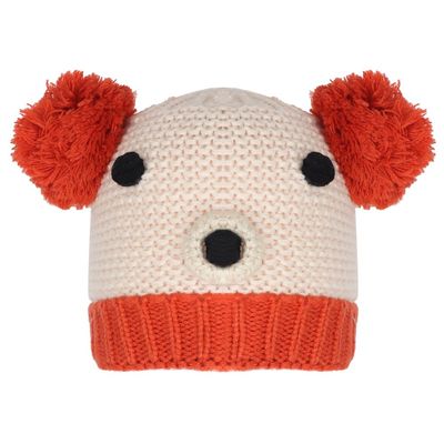 Cream & Orange Warm baby cap for winters - Just so cute